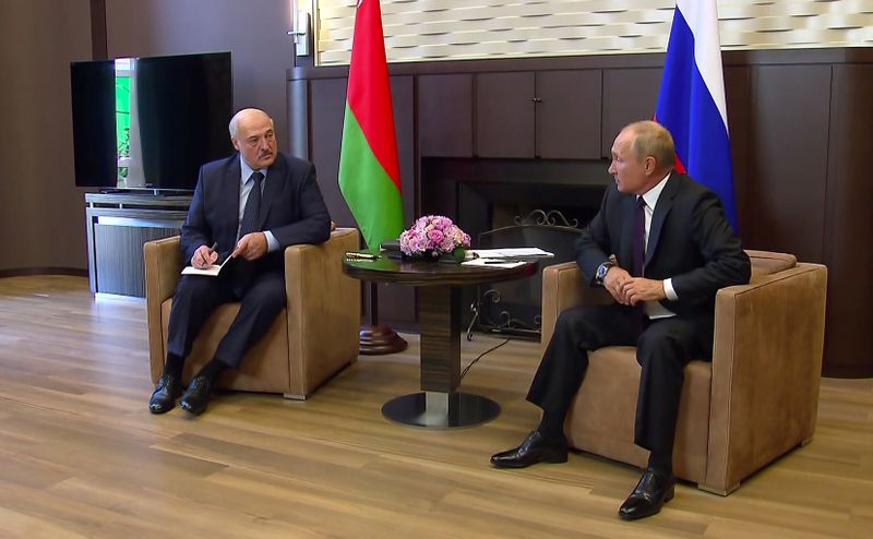 Russia's President Putin meets with his Belarusian counterpart Lukashenko in Sochi