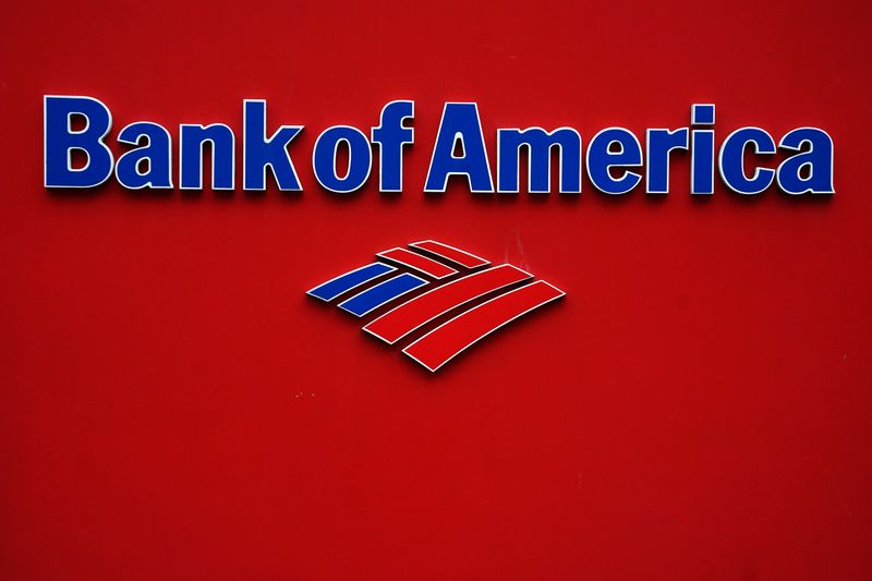 A Bank of America logo is pictured in the Manhattan borough of New York City