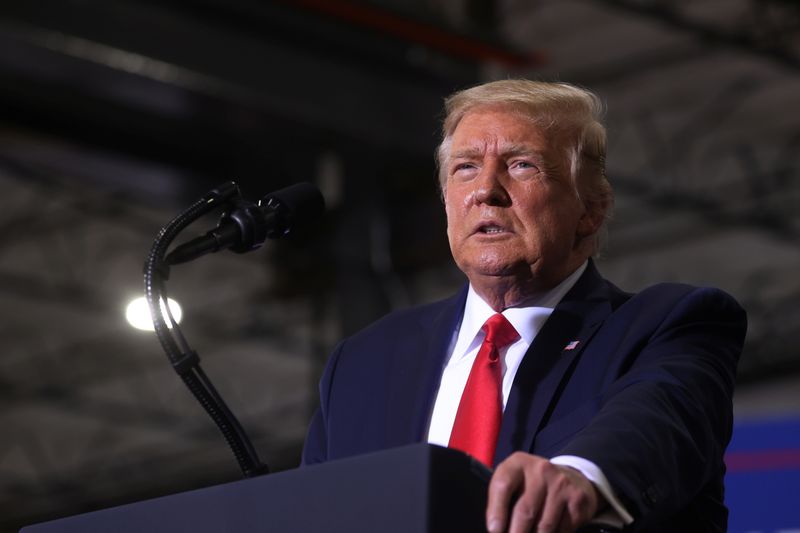 U.S. President Trump rallies with supporters at a campaign event in Henderson, Nevada