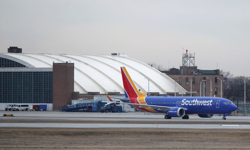 Southwest Airlines Co. Boeing 737 MAX 8 aircraft at Midway International Airport in Chicago