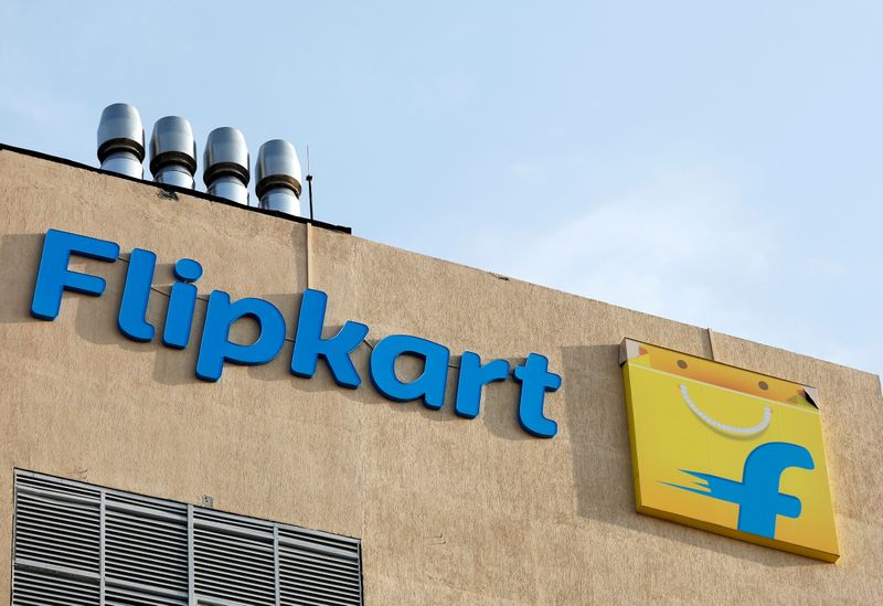 FILE PHOTO: The logo of Flipkart is seen on the company's office in Bengaluru