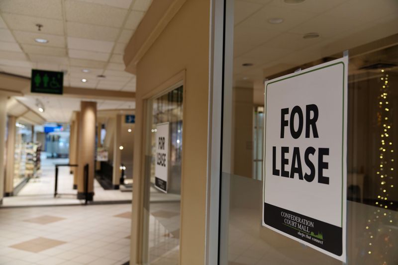 A view of a sign in the shop window at Confederation Court Mall, in Charlottetown