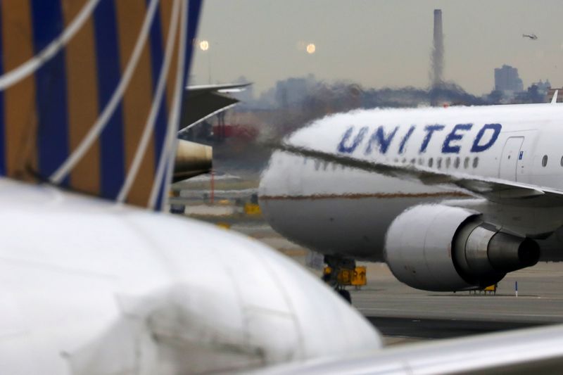 ecFILE PHOTO: A United Airlines passenger jet taxis at Newark Liberty International Airport