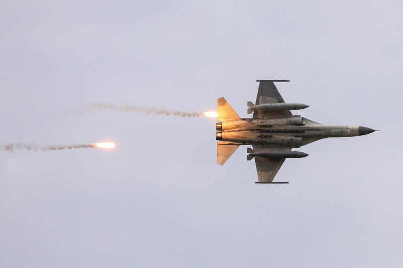 FILE PHOTO: FILE PHOTO: Taiwanese domestically-built Indigenous Defense Fighters (IDF) take part in the live-fire, anti-landing Han Kuang military exercise, which simulates an enemy invasion, in Taichung