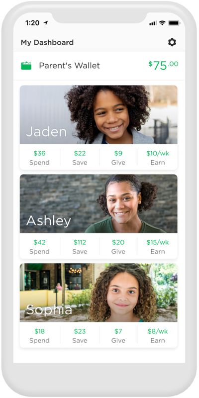 An undated handout photo shows the BuildforFamilies app screen, provided by Greenlight Financial Technology