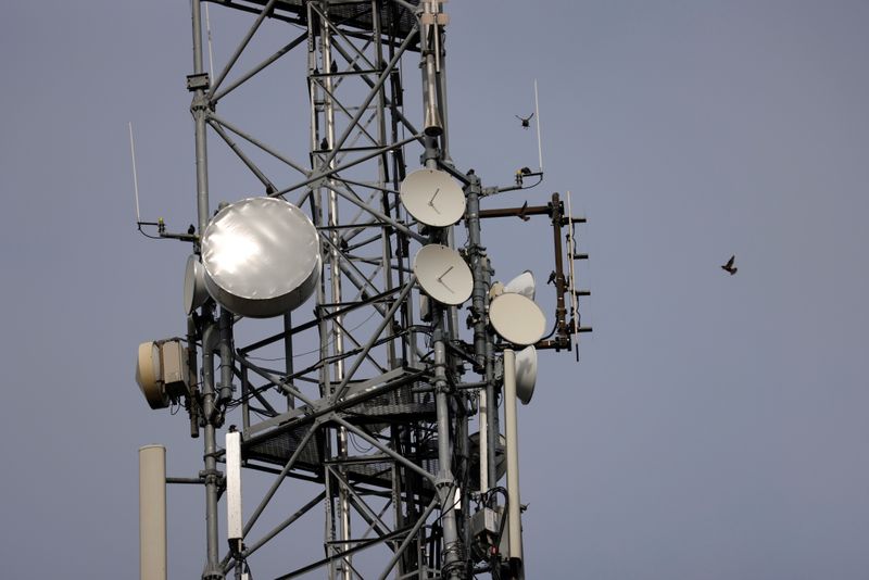 Transmitting antennas on a mobile-phone network relay mast in France