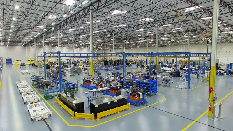 A general view of the Karma Innovation and Customization Center factory in Moreno Valley