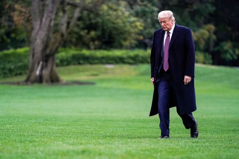 U.S. President Donald Trump arrives at the White House in Washington