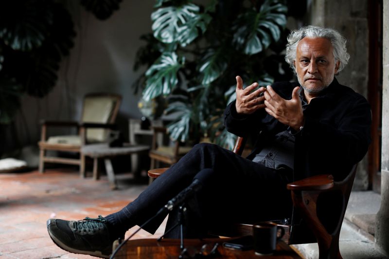 Mexican artist, Gabriel Orozco, gestures during an interview with Reuters in Mexico City,
