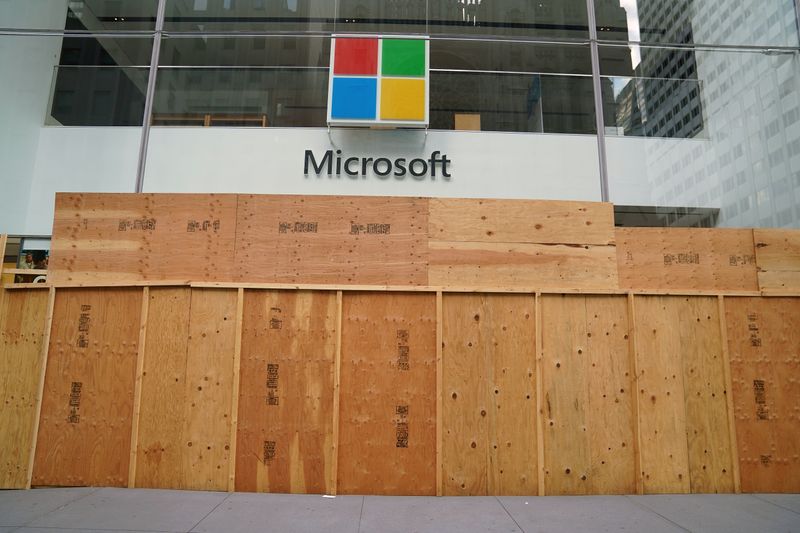 FILE PHOTO: The Microsoft store is pictured in the Manhattan borough of New York City