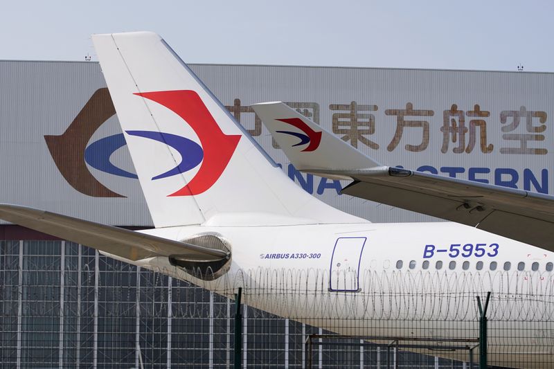 A China Eastern Airlines aircraft is seen parked on the tarmac in Hongqiao International Airport in Shanghai