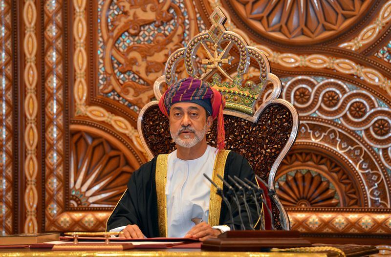 FILE PHOTO: Sultan Haitham bin Tariq al-Said gives a speech after being sworn in, in Muscat