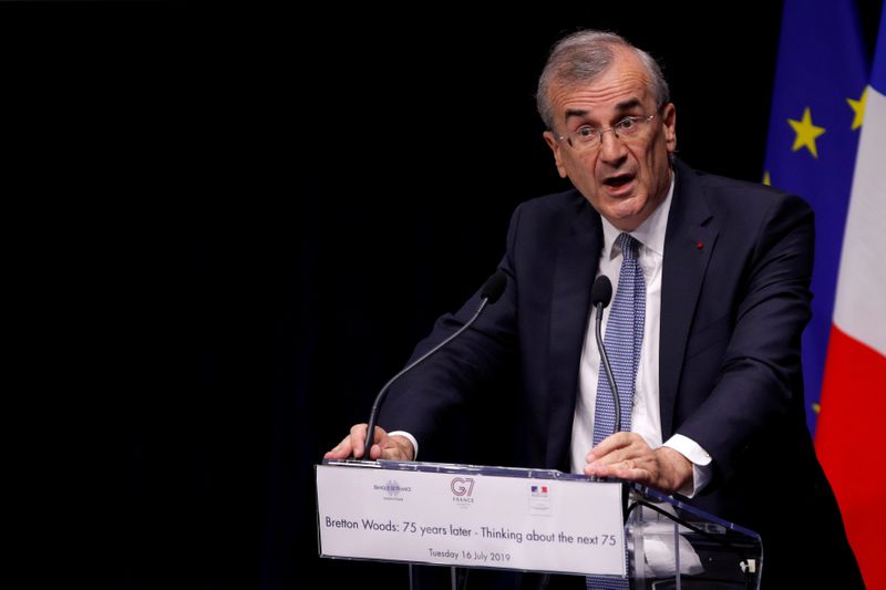 FILE PHOTO: Governor of the Bank of France Francois Villeroy de Galhau delivers a speech to open a conference entitled