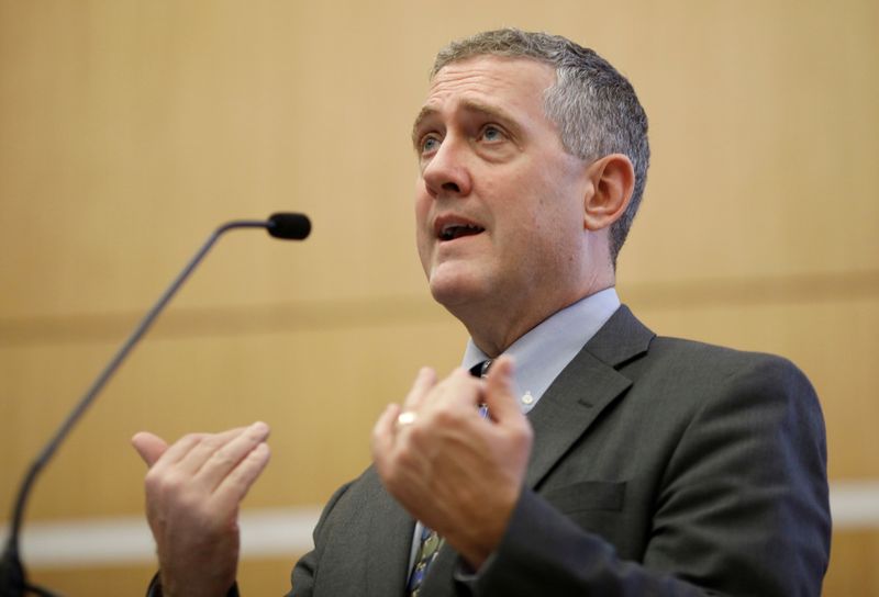 FILE PHOTO: FILE PHOTO: St. Louis Federal Reserve Bank President James Bullard speaks at a public lecture in Singapore