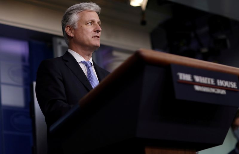 FILE PHOTO: National Security Adviser Robert O'Brien speaks during a news briefing at the White House