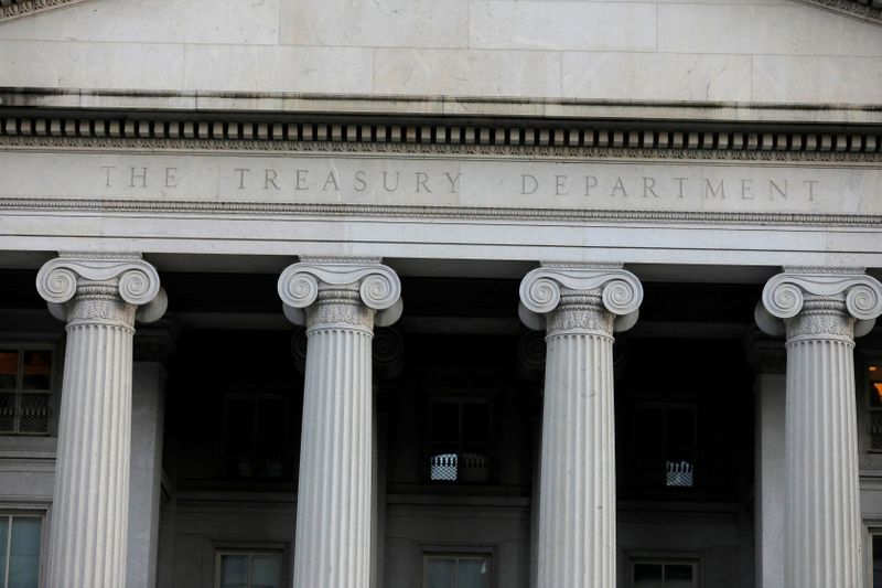 FILE PHOTO: FILE PHOTO: The United States Department of the Treasury is seen in Washington, D.C.