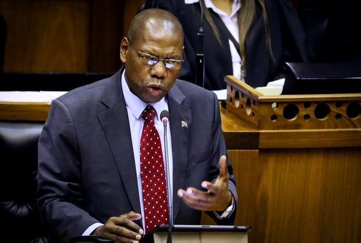 FILE PHOTO: South African Health Minister Dr Zweli Mkhize confirms the first case of Coronavirus in South Africa at Parliament in Cape Town, South Africa