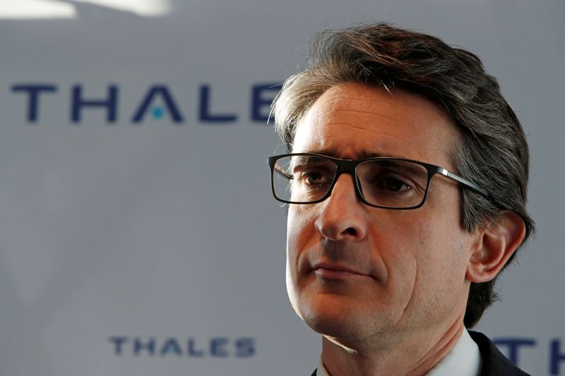 FILE PHOTO: Patrice Caine, Chairman and CEO of Aerospace and defence group Thales, attends a news conference with Gemalto in Paris
