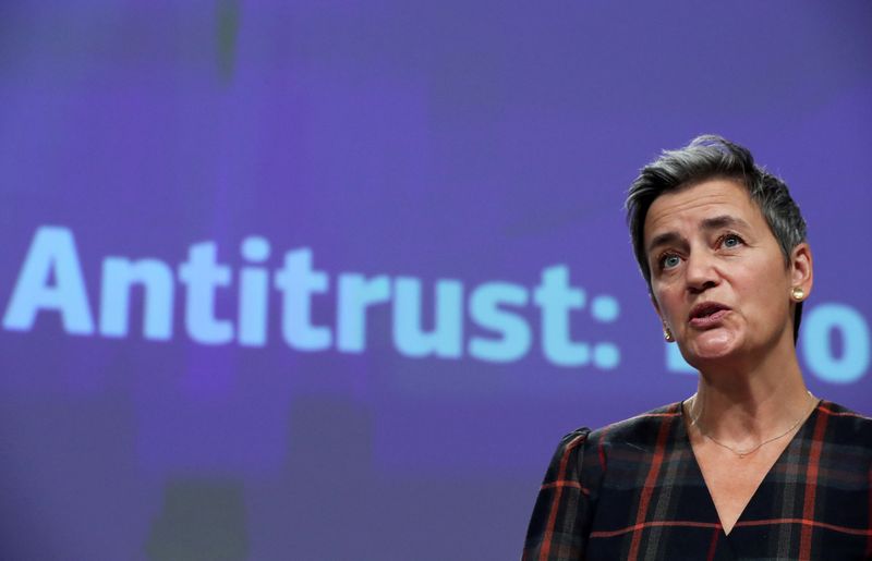 FILE PHOTO: EU Commission VP Vestager holds news conference in Brussels