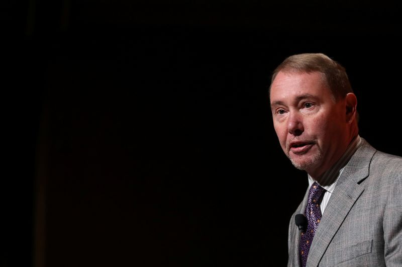 Jeffrey Gundlach, CEO of DoubleLine Capital LP, presents during the 2019 Sohn Investment Conference in New York