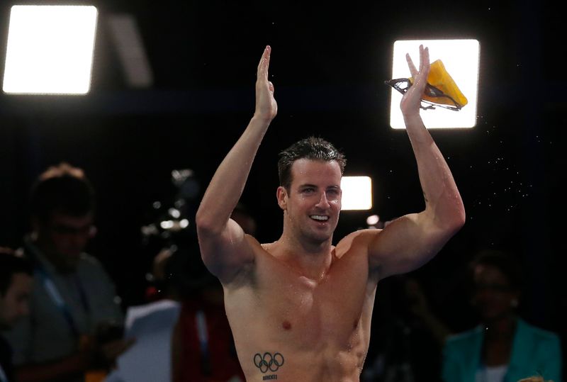 Australia's James Magnussen celebrates winning the gold medal in men's 100m Freestyle final at the 2014 Commonwealth Games in Glasgow, Scotland