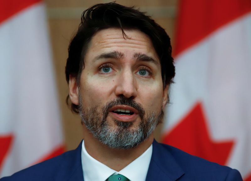 Canadian Prime Minister Justin Trudeau speaks at a news conference in Ottawa