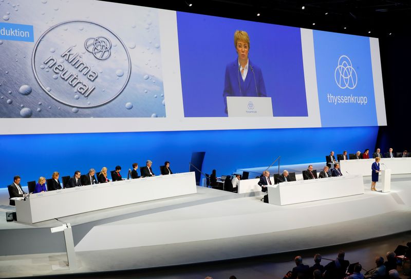 German steelmaker Thyssenkrupp AG annual shareholders meeting in Bochum