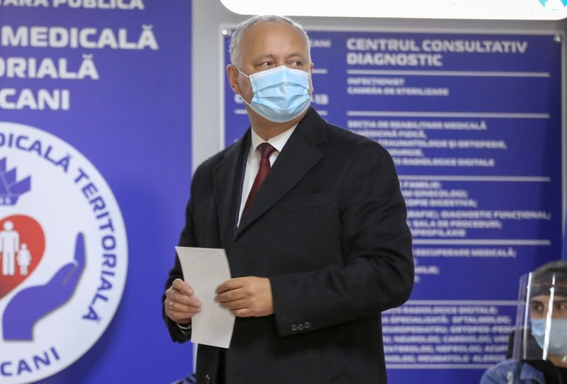 Votes at a Moldova's presidential election in Chisinau