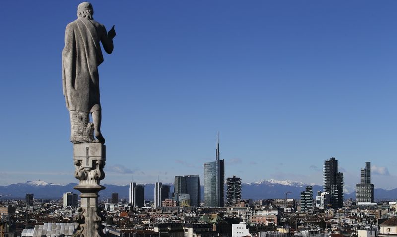 The skyline of Porta Nuova's district is seen in Milan