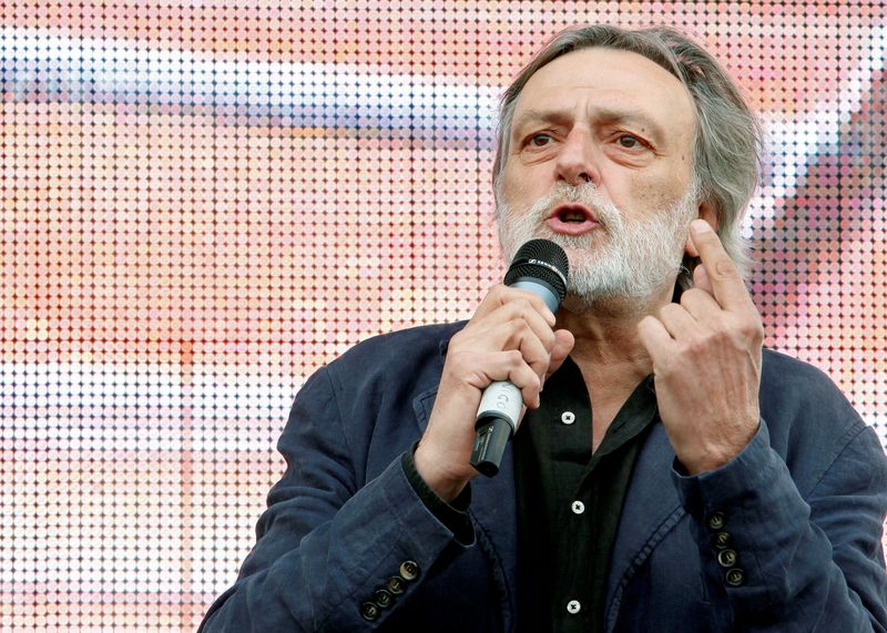 FILE PHOTO: Strada, leader and founder of Italian medical charity Emergency, speaks during a demonstration in Rome