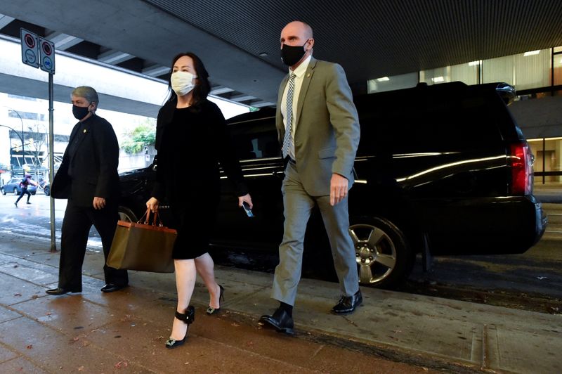 FILE PHOTO: Huawei Technologies Chief Financial Officer Meng Wanzhou arrives at court in Vancouver