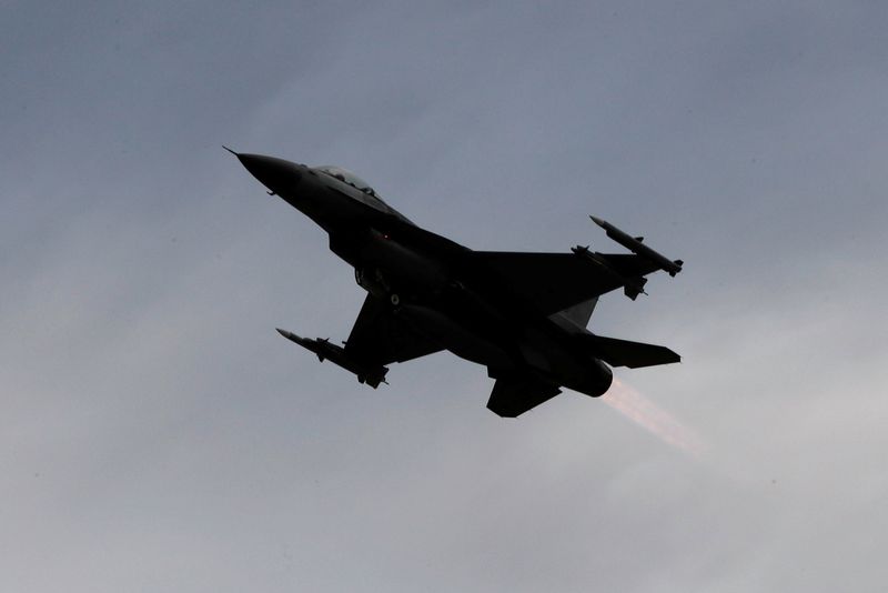 FILE PHOTO: A F-16 fighter jet takes off during a military drill at Zhi-Hang Air Base in Taitung