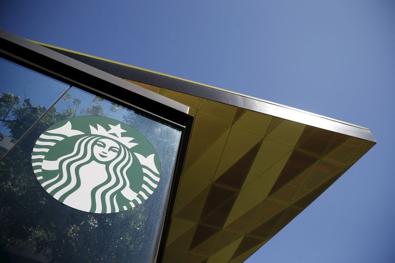 FILE PHOTO: A Starbucks cafe is seen in Los Angeles