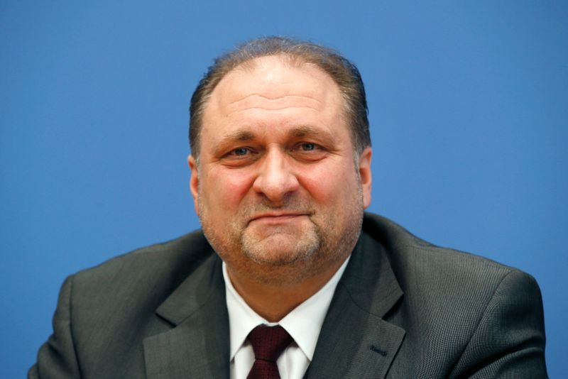 Wollseifer head of the German central association of craftsmanship addresses a news conference in Berlin