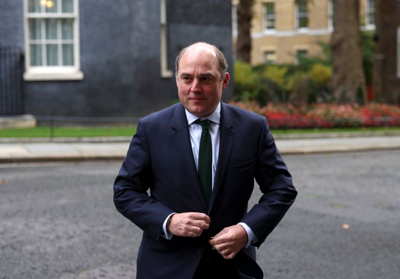 Britain's Defence Secretary Ben Wallace arrives for a cabinet meeting, in London