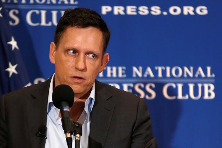 PayPal co-founder and Facebook board member Thiel delivers speech on US presidential election at the National Press Club in Washington