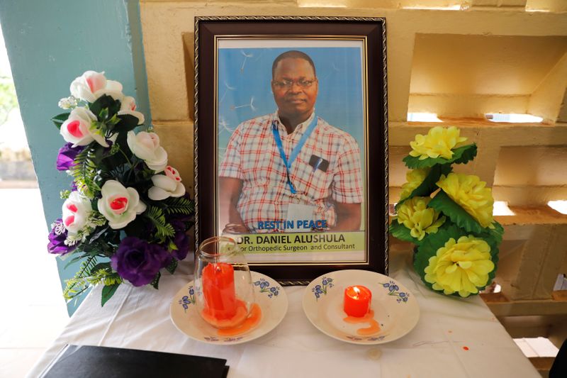 Funeral for Doctor Alushula who died of COVID-19 in Khumusalaba village