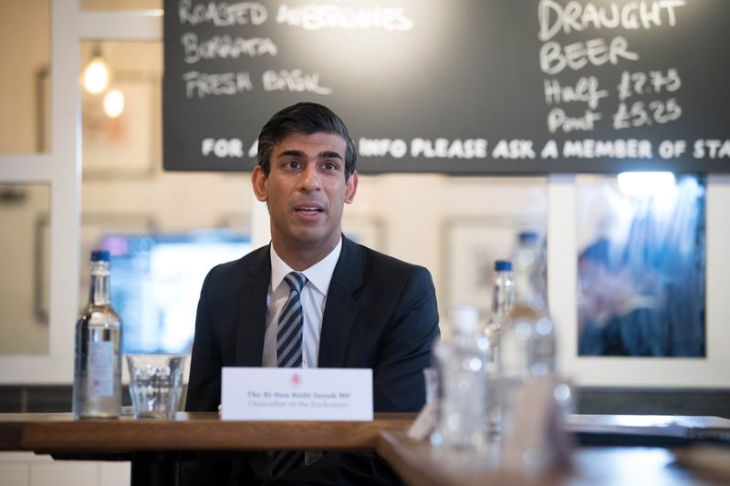 Britain's Chancellor of the Exchequer Rishi Sunak delivers an economic update in London