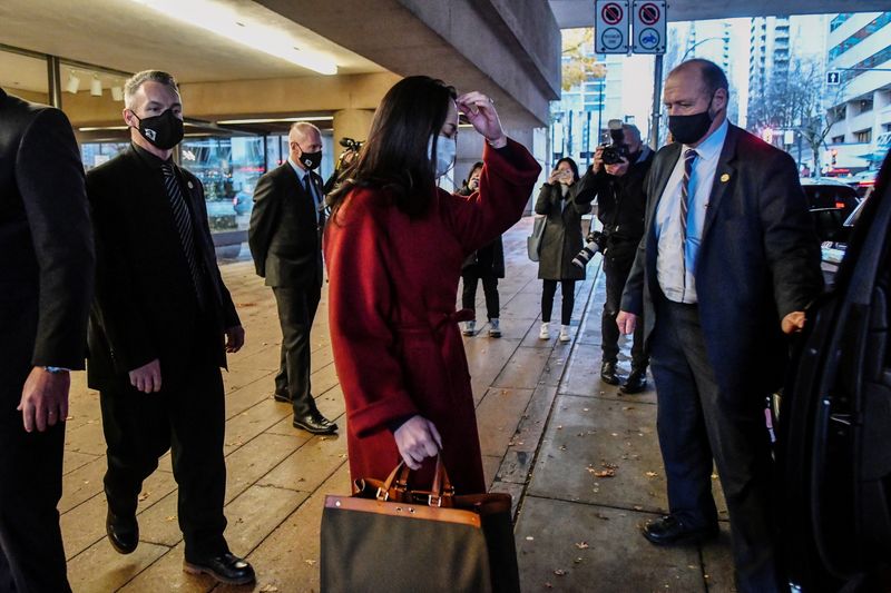 Huawei Technologies Chief Financial Officer Meng Wanzhou leaves court in Vancouver