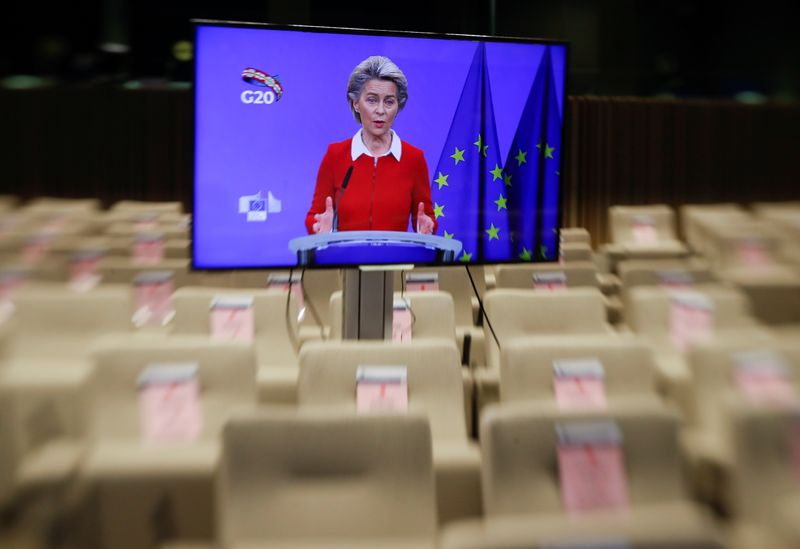 EU chiefs von der Leyen and Michel give press conference ahead of G20 meeting