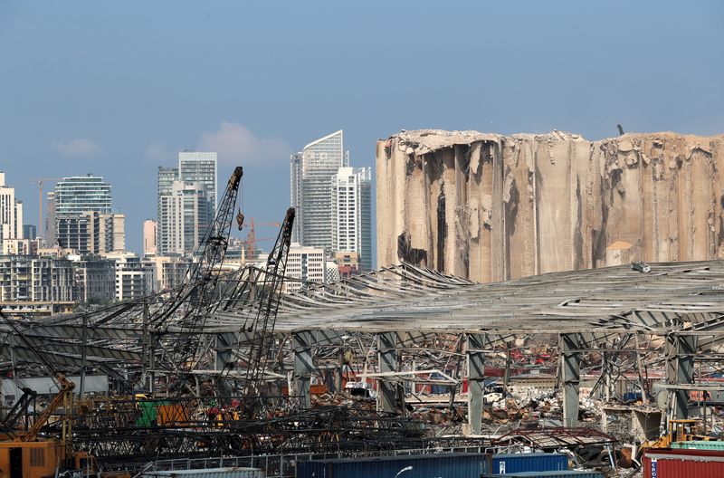 FILE PHOTO: A view shows damages at the site of a massive explosion in Beirut's port area