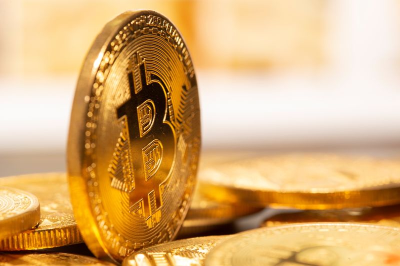 A representation of virtual currency Bitcoin