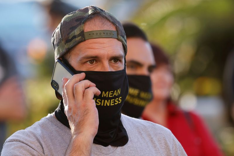 FILE PHOTO: Business owners rally against restrictions during the outbreak of the coronavirus disease (COVID-19) in San Diego