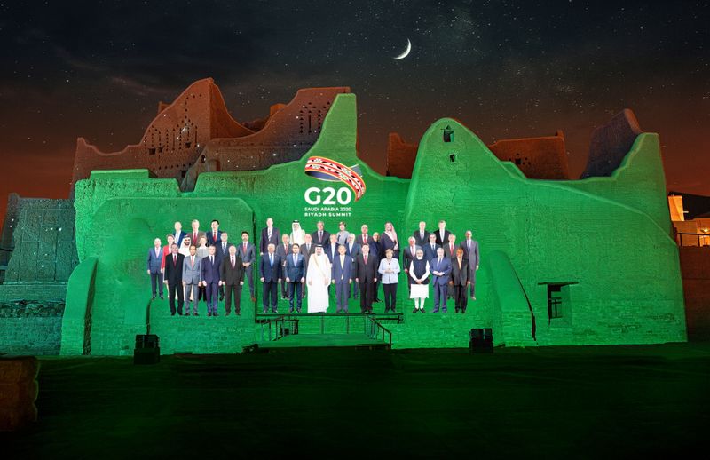 FILE PHOTO: Family Photo composite for annual G20 Leaders' Summit in Diriyah