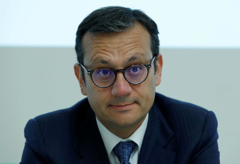 FILE PHOTO: Alitalia special commissioner Laghi attends news conference at Alitalia headquarters at Rome's Fiumicino Airport