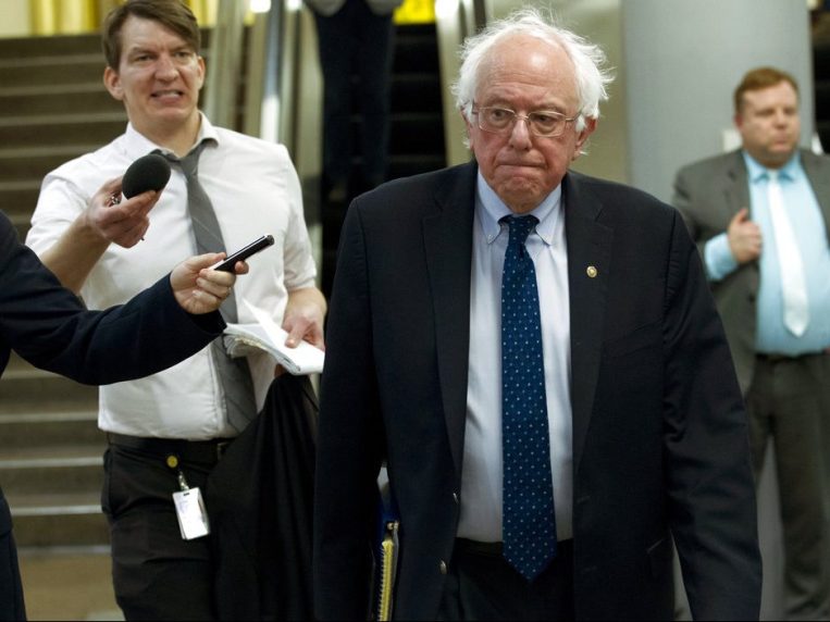 Sen. Bernie Sanders I-Vt. heads to his office at the Capitol in Washington Friday Dec. 21 2018