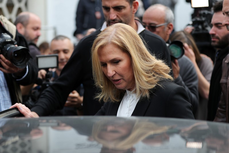Tzipi Livni, former Israeli foreign minister enters a car after speaking at a news conference in Tel Aviv, Israel