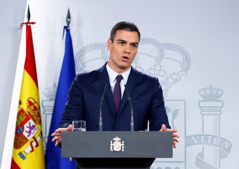 Spain's PM Sanchez holds a news conference in Madrid
