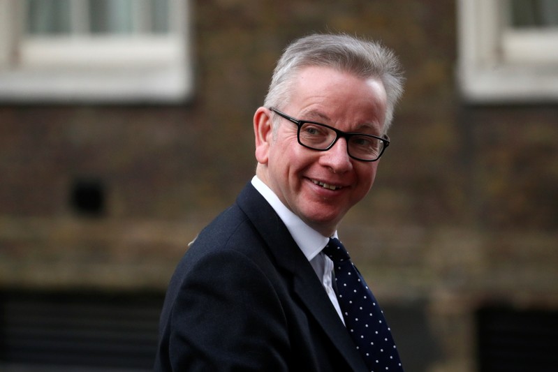 Britain's Secretary of State for Environment, Food and Rural Affairs Michael Gove leaves Downing Street