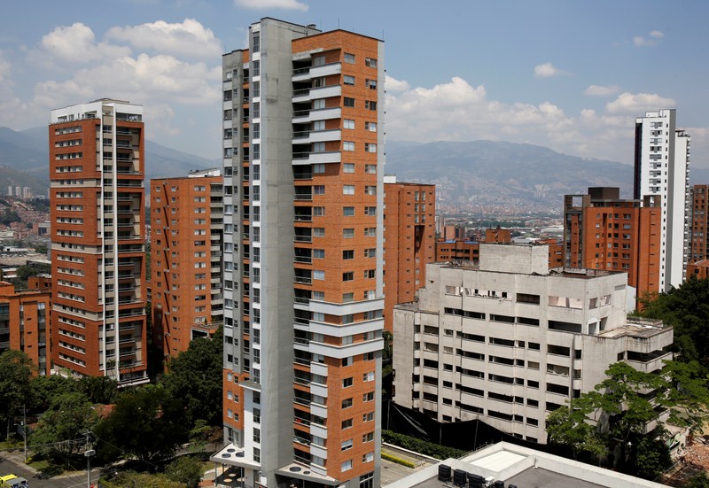 The Monaco building and former home of the late drug lord Pablo Escobar is seen before being demolished, in Medellin